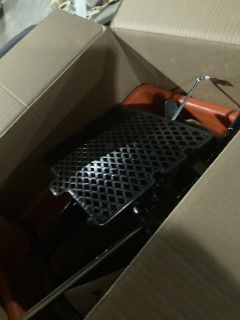 Condition photo showing As Is for Agri-Fab 45-0575, 85lb Capacity Push Ice Melt Broadcast Spreader, Approximately Coverage of ¼ Acre (14,000 sq. ft.), 10-Ft Spread Width, Direct Rod Control, Includes Grate and Built in Deflector 85 lb. Push Ice Melt Spreader