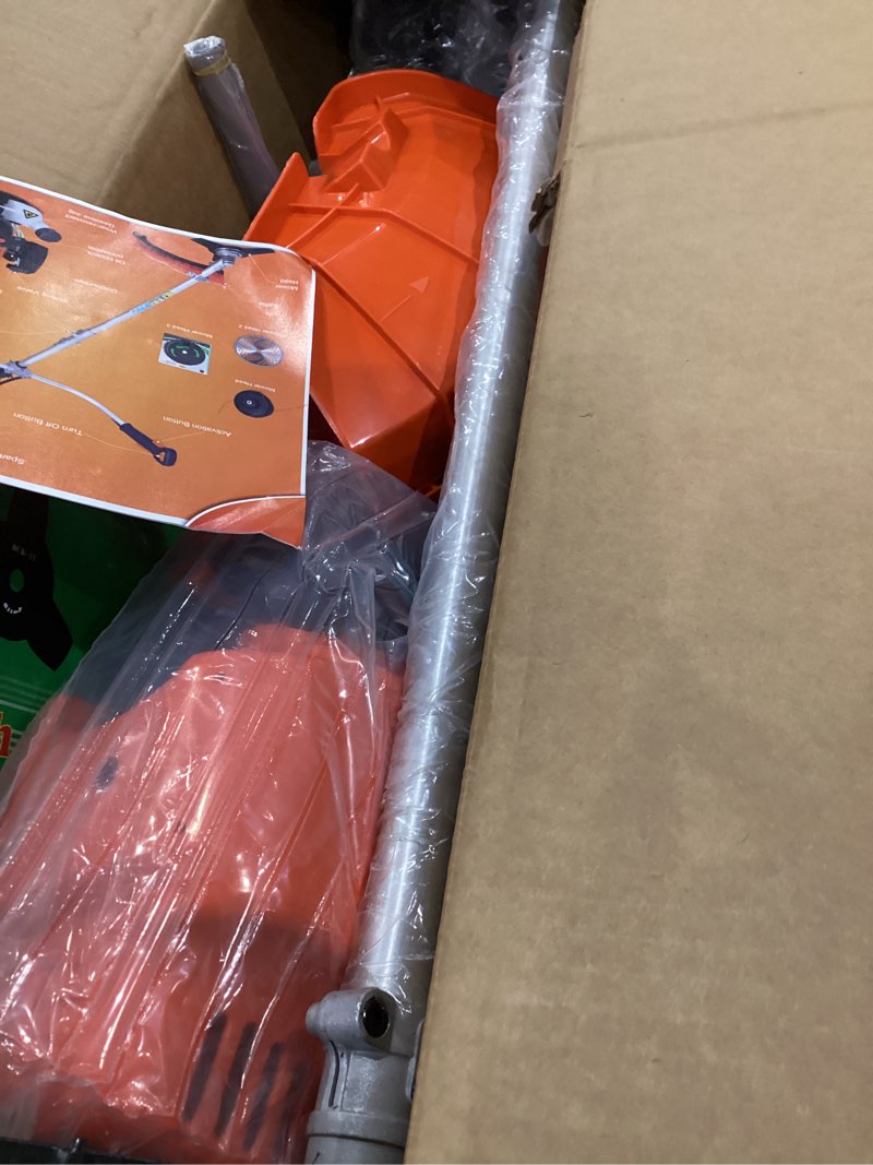 Condition photo showing Good Condition for 5 in 1 gas powered weed eater string trimmer - 52cc 2-stroke pole saw hedge trimmer combo with extension pole, weed wacker, brush cutter, edger, handheld tree chainsaw for home yard lawn care 52cc 5-in-1