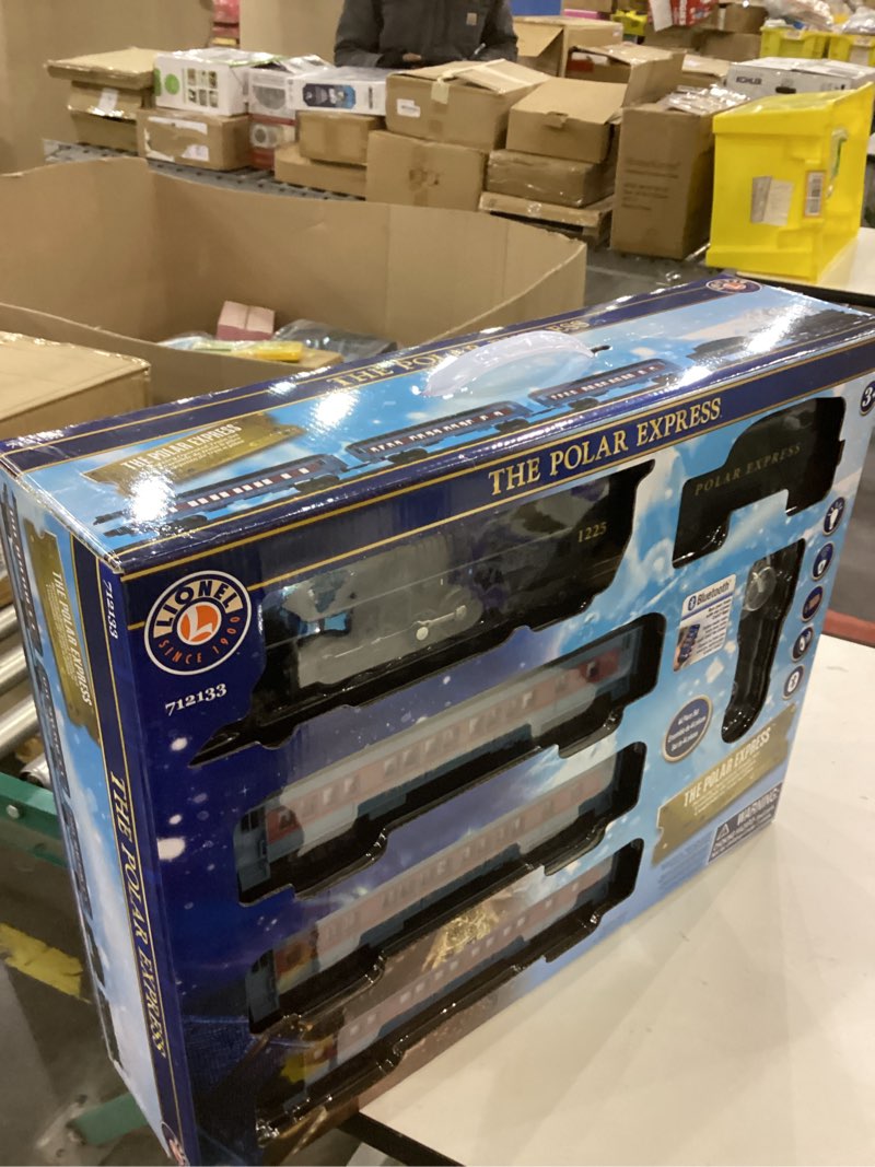 Condition photo showing New/Like New for Lionel The Polar Express Battery O Gauge Toy Train Set with Remote, Locomotive, Train Cars, & Track with Authentic Train Sounds, Lights, & Water Vapor Smoke Effects for Kids 4+