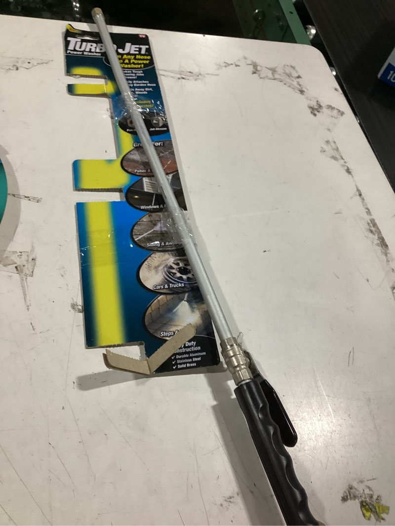 Condition photo showing Good Condition for turbo jet rear trigger adjustable spray garden hose nozzle - turn your hose into a power washer - easy attachment - 2 patterns