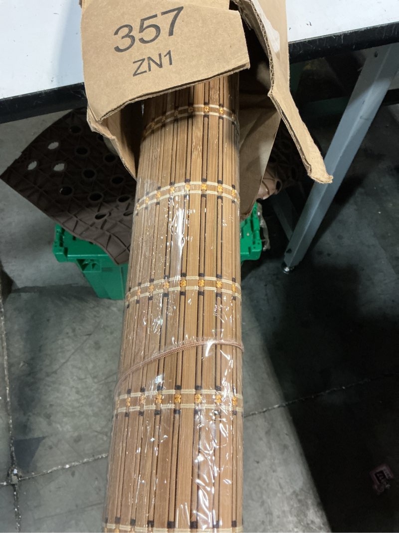 Condition photo showing Good Condition for bamboo blinds for interior windows, custom bamboo shades for indoor windows, light filtering, easy to install, bambo roll up blinds for outdoor patio, decks, porch, backyards a 42"w x 64"h