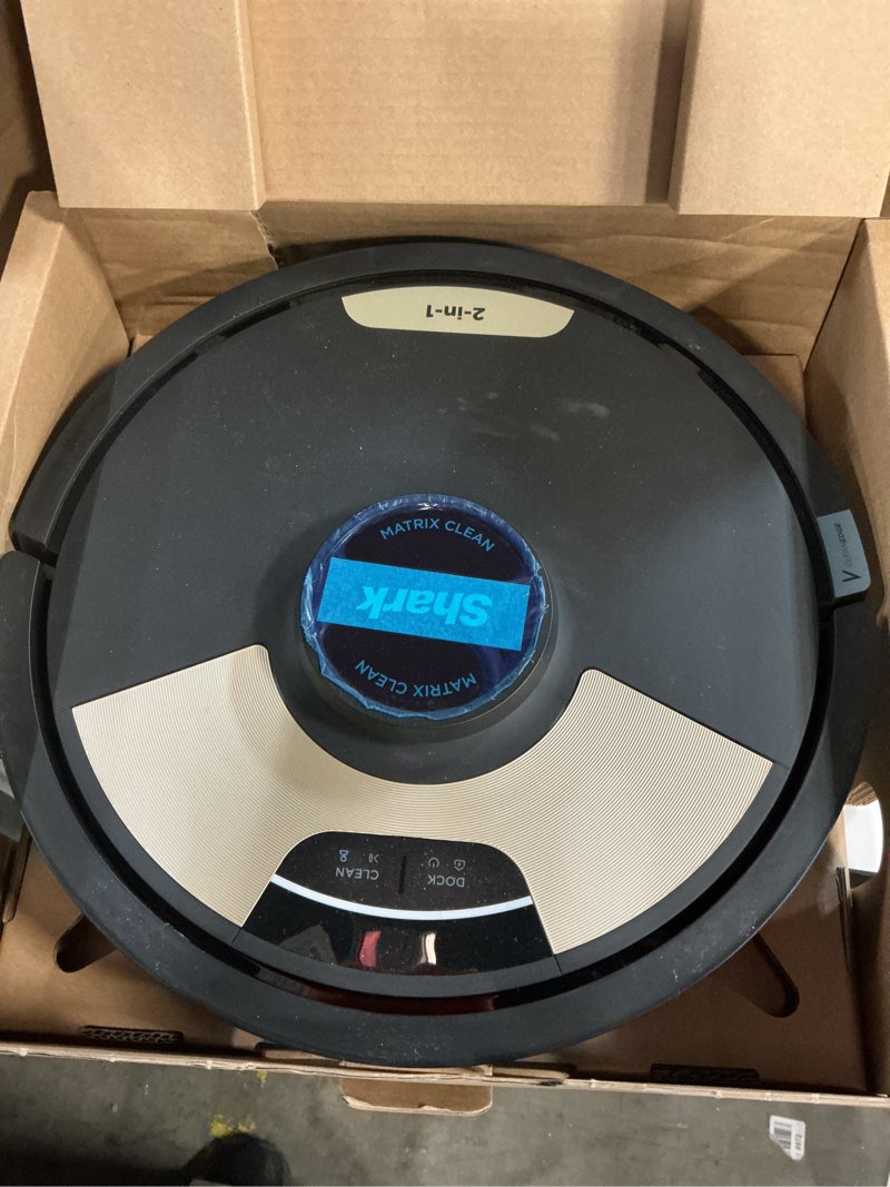 Condition photo showing Good Condition for Shark Robot Vacuum & Mop Combo, Powerful Suction, Matrix Plus, 60-Day Debris Capacity, HEPA Bagless Self Empty Base, Sonic Mopping, Home Mapping for Pet Hair - Carpets & Hardfloor, AV2610WA Wet and Dry Self-Empty (Gold/Black)
