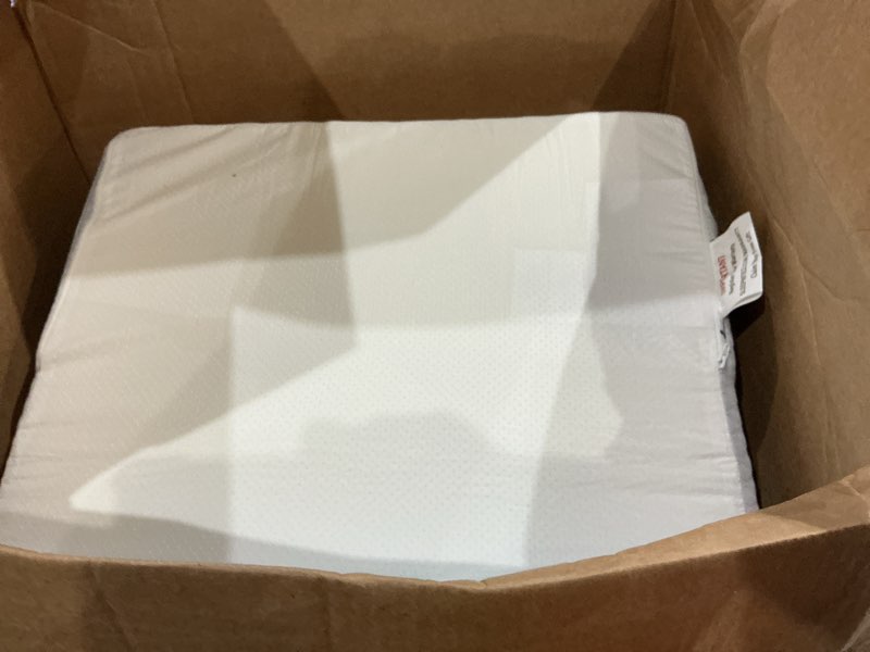 Condition photo showing As Is for ruqmuis wedge pillow for acid reflux, bed wedge pillow for headboard 10", pillow wedge for back pain relief, post surgery, elevated pillows for sleeping, snoring, triangle pillow with cover, white 24*24*10 inch white/grey