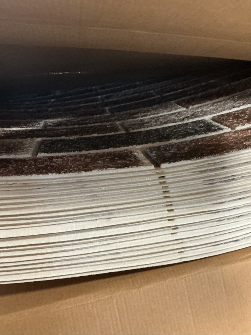 Condition photo showing New/Like New for Art3d 20-Pack105 Sq.Ft Faux Brick 3D Wall Panels Peel and Stick in Gray Brown, Self Adhesive Waterproof Foam Wallpaper for Bedroom, Bathroom, Kitchen 20 Gray/Brown