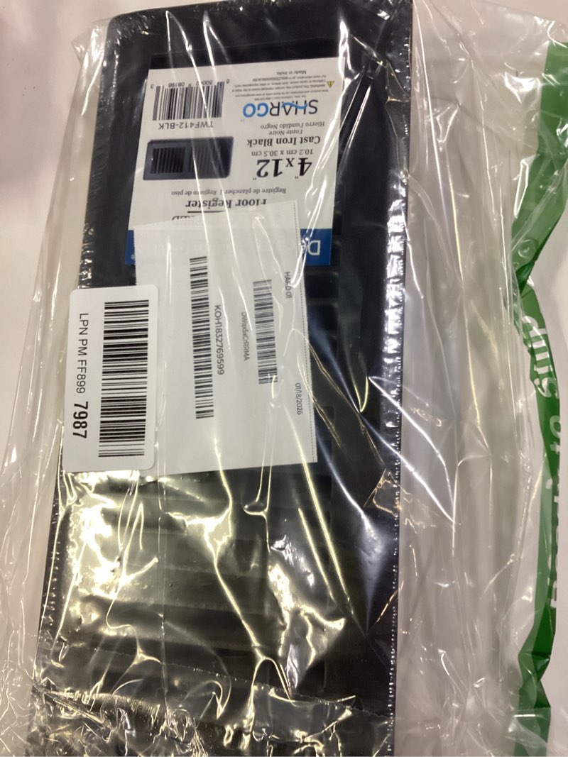 Condition photo showing New/Like New for Precision Flow 4"x 12" Steel Floor Register - 2 Way Louvered Design,Black Finish - Premium Home Vent Covers, Durable & Decorative - Fits 4"x 12" Duct Openings, Easy Installation