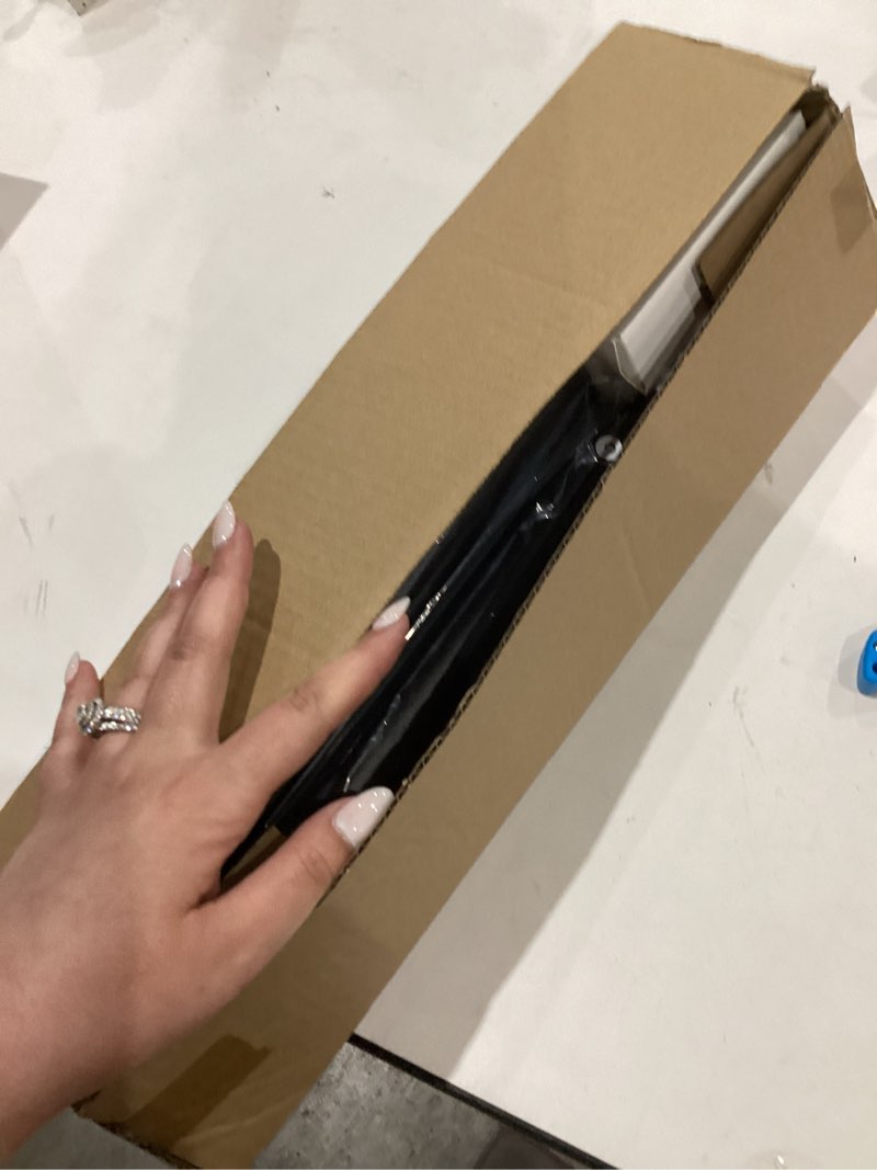 Condition photo showing Good Condition for closet rods for hanging clothes, 17 to 83 inch closet rod, heavy duty adjustable clothes hanging bar rod matte black closet poles for wardrobes, closet, bathroom, windows,1.3 inch diameter 1.3" diameter 17-82" black