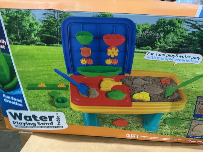 Condition photo showing New/Like New for water playing sand table 2 in 1 