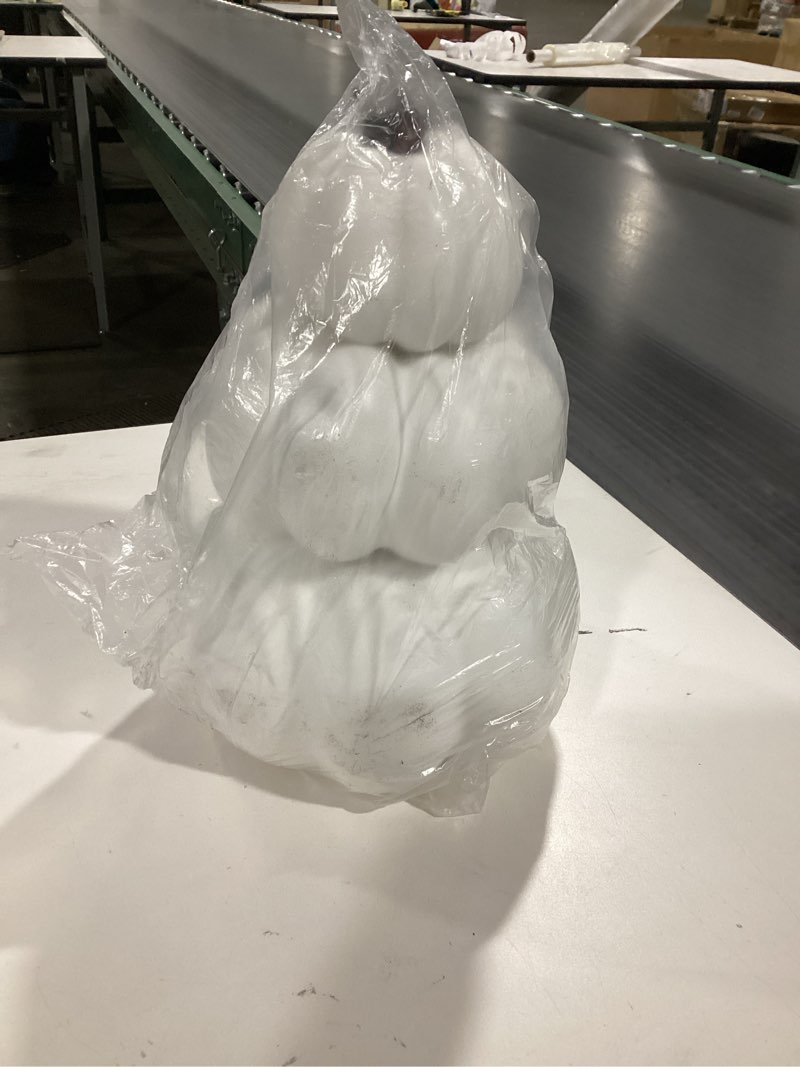 Gresorth 11.4 Inch Simulation White Pumpkin Stacked Decoration Artificial Fake Vegetable Tower Lifel