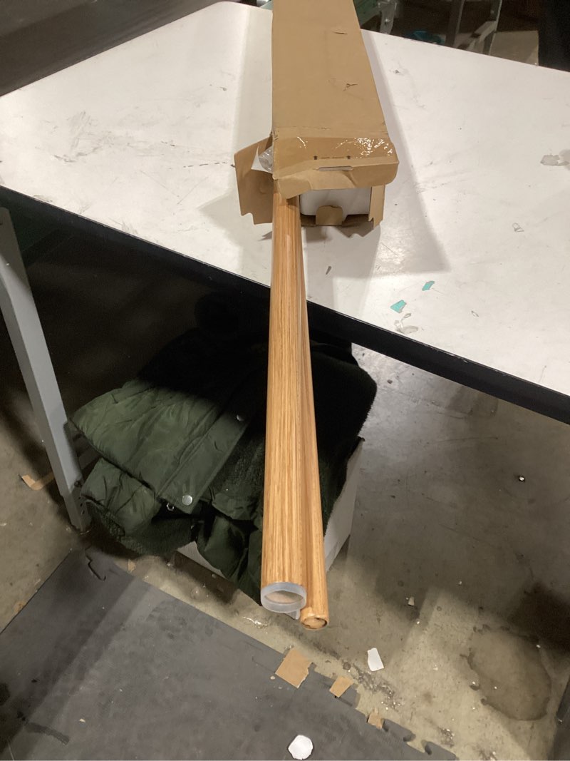 Condition photo showing Good Condition for kamanina 1 inch wood double curtain rods for windows 72 to 144 inches (6-12 feet), heavy duty decorative drapery rods 66 to 120 inch, wood grain leaf pattern finials wood grain 72-144"