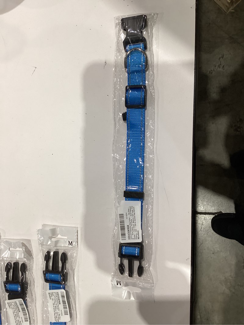 Condition photo showing New/Like New for TECEUM Reflective Dog Collar – Sky Blue – M – Basic Nylon Pet Collar – Quick Release Buckle – Fits Small, Medium and Large Dogs, Puppies, Cats – ESA & Service Dog Options Sky blue Medium