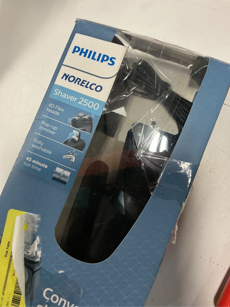 Condition photo showing As Is for philips norelco shaver 2500, corded and rechargeable cordless electric shaver with pop-up trimmer, s1311/82