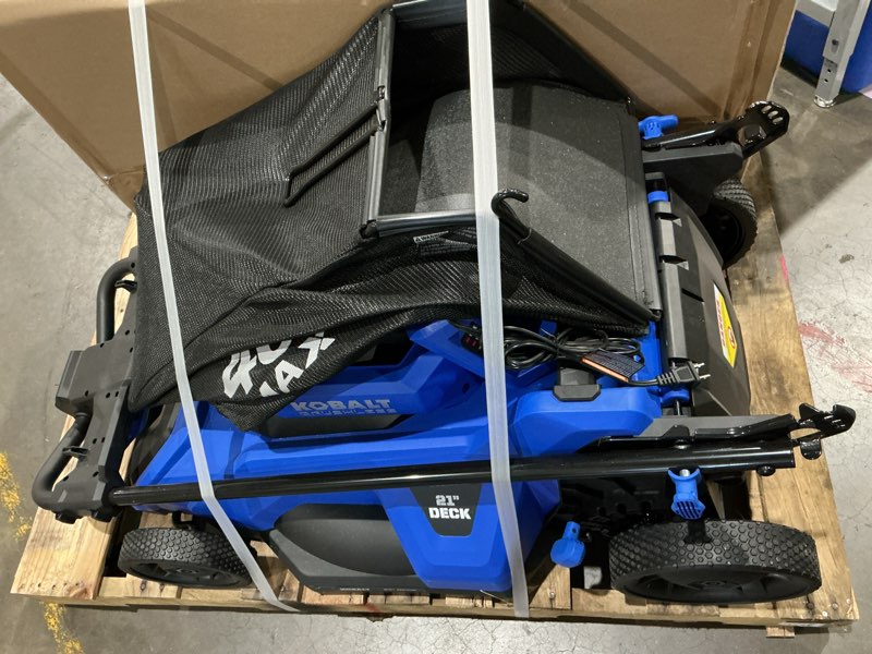 Condition photo showing As Is for kobalt gen4 40-volt, (1) 6 ah 20-in push lawn mower battery walk mower