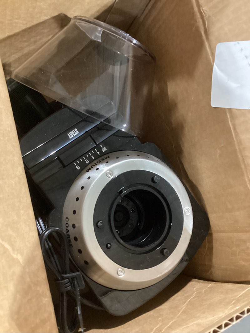 Condition photo showing As Is for Cuisinart Coffee Grinder, Electric One-Touch Automatic Burr Coffee Grinder with 18-Position Grind Selector, Cup Size Selector for 4 – 18 Cups, DBM-8P1, Black Stainless Burr Mill Stainless Steel