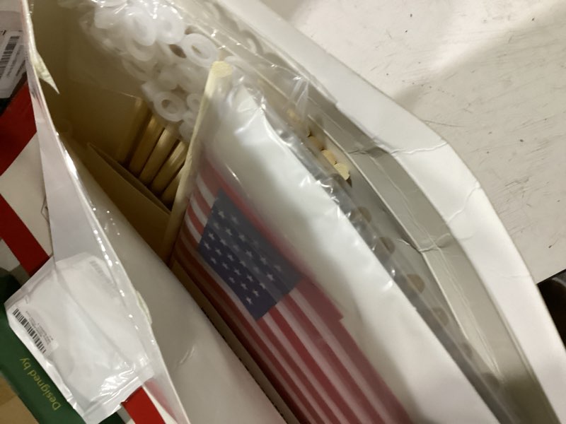 Condition photo showing Good Condition for hoosun american flags patriotic pinwheels,24 pack 4th of july decorations small usa flags on stick with fourth of july pinwheels,red white and blue memorial day decorations patriotic party supplies