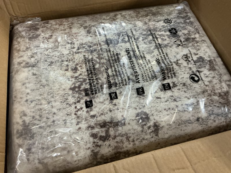 Condition photo showing Good Condition for Area Rugs for Living Room: 6x9 Washable Neutral Abstract Rug for Bedroom Large Soft Modern Dining Room Rugs Indoor Floor Low Pile Carpet for Home Office Nursery - Brown Grey 6' x 9' (Rectangular) Brown