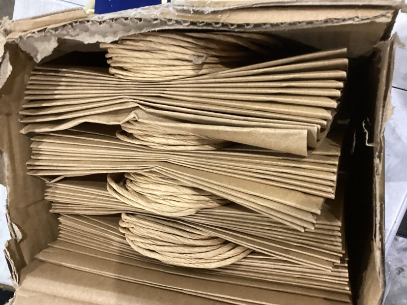 Condition photo showing New/Like New for RACETOP Brown Paper Bags with Handles Bulk 100Pcs 8x4.5x10.8 Inch Gift Bags Bulk, Brown Kraft Paper Bags for Retail, Party, Shopping, Favor Brown 1 Count (Pack of 100)