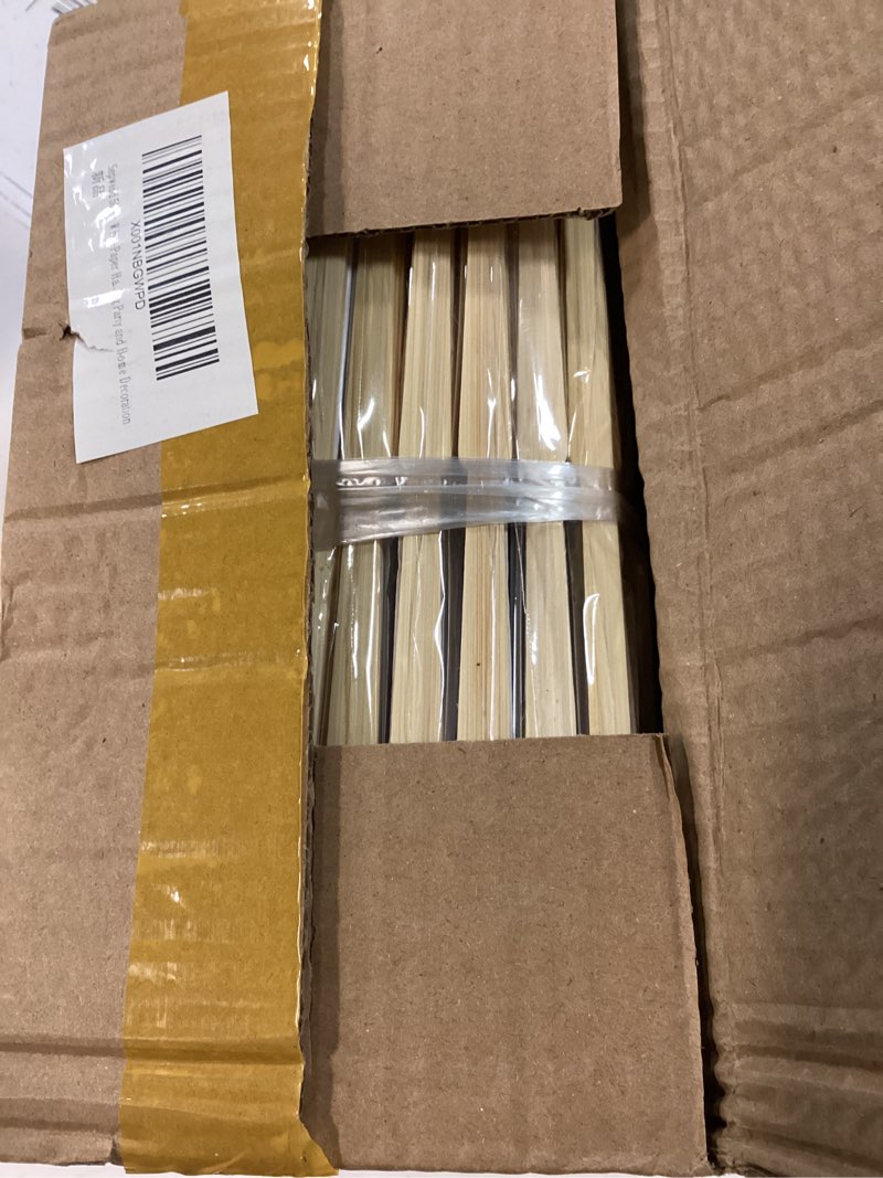 Condition photo showing New/Like New for sepwedd 50pcs white paper hand fan bamboo folding fan handheld paper fan | paper folded fan for wedding party and home decoration