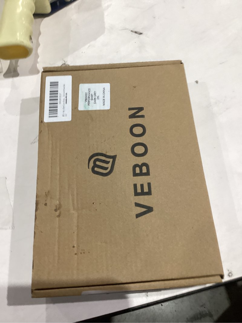 Condition photo showing New/Like New for VEBOON Men's Short Sleeve Button Down Shirts Cotton Lightweight Stretch Moisture Wicking Dress Shirt with Pocket XX-Large Dark Grey