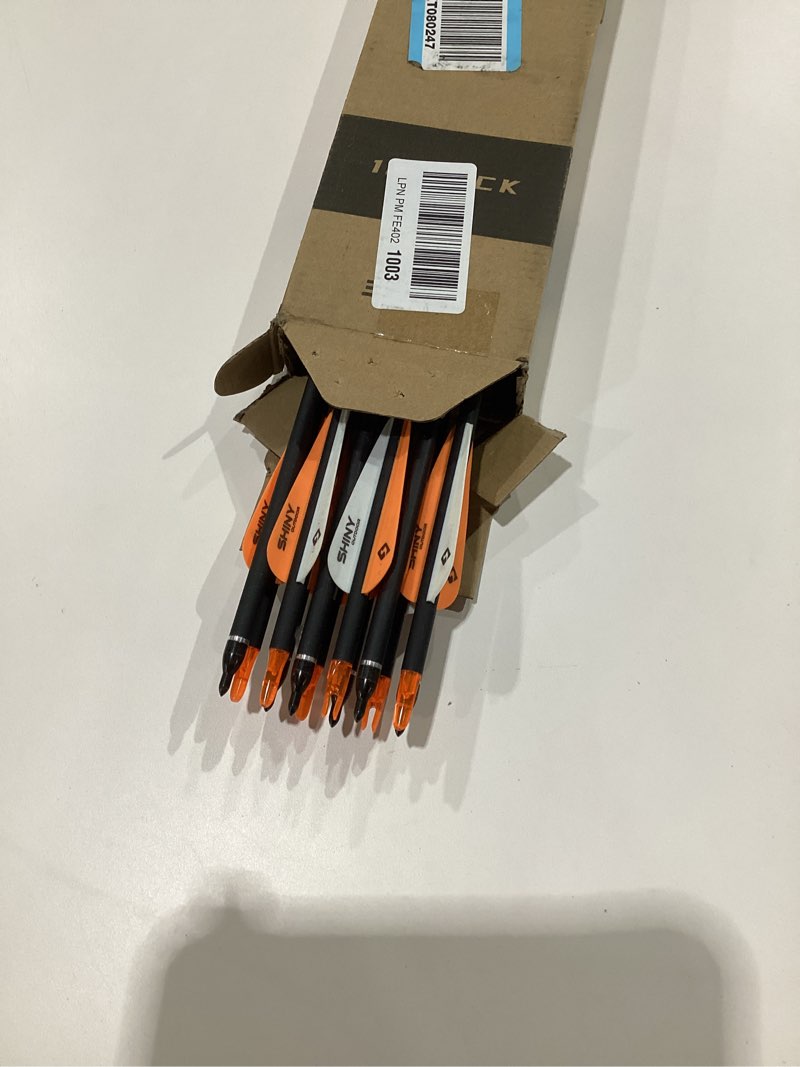 Condition photo showing As Is for 30Inch Carbon Arrow Practice Hunting Arrows with Removable Tips for Compound & Recurve Bow(Pack of 12) Orange White