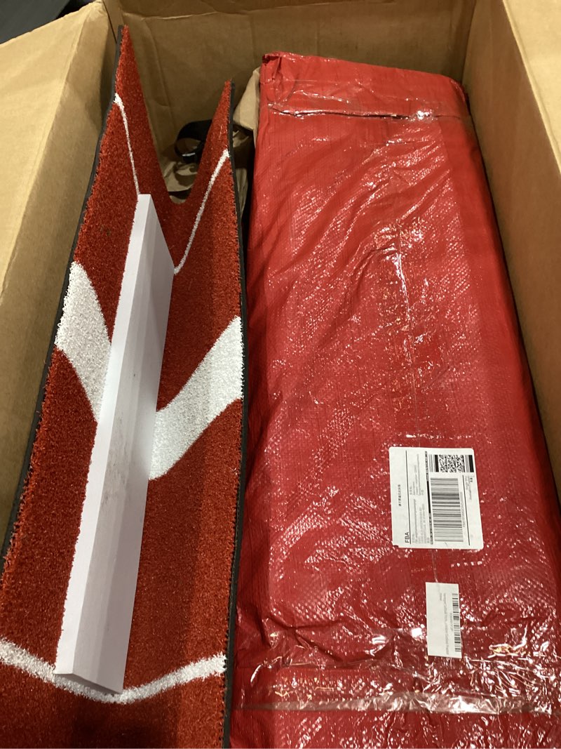 Condition photo showing As Is for softball pitching mat antifade antislip turf training aid 2' x 3' portable baseball training mat with 5mm foam pitching rubber mound for pitchers indoor outdoor pitching practice