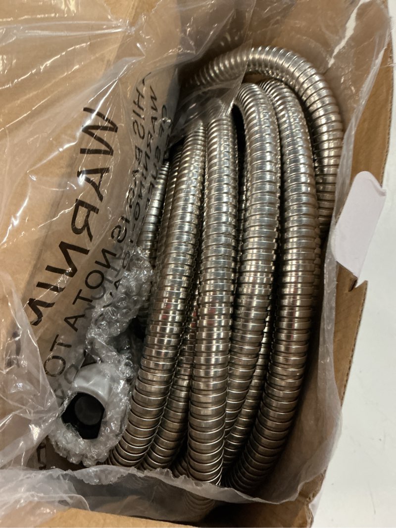 Condition photo showing Good Condition for garden hose 50ft, flexible stainless steel metal water hose with 10-function nozzle, no-kink, leak-proof, wear-resistant, 3/4 ght, easy to use and store for garden, yard, lawn, outdoor silver 50ft