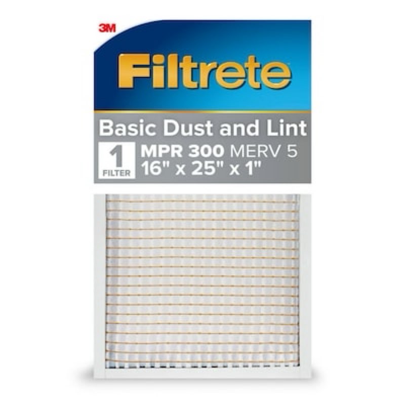 Filtrete 16 x 25 x 1 MERV 5 300 MPR Basic Dust and Lint Electrostatic Air Filter