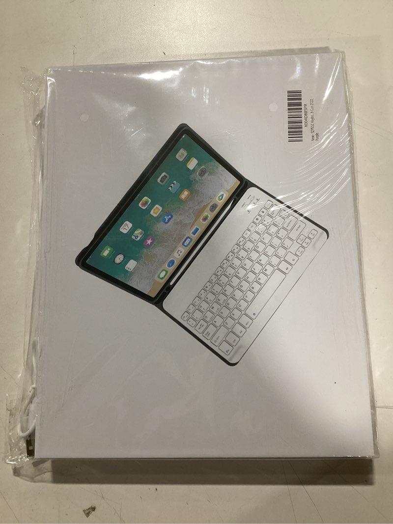 Condition photo showing New/Like New for Keyboard Case for iPad (A16) 11th Generation 11 Inch 2025, iPad 10th Generation 10.9 Inch 2022, Smart Folio Cover with 7 Colors Backlit Wireless Detachable Keyboard, Auto Sleep Wake, Purple Backlit Purple (square keys)