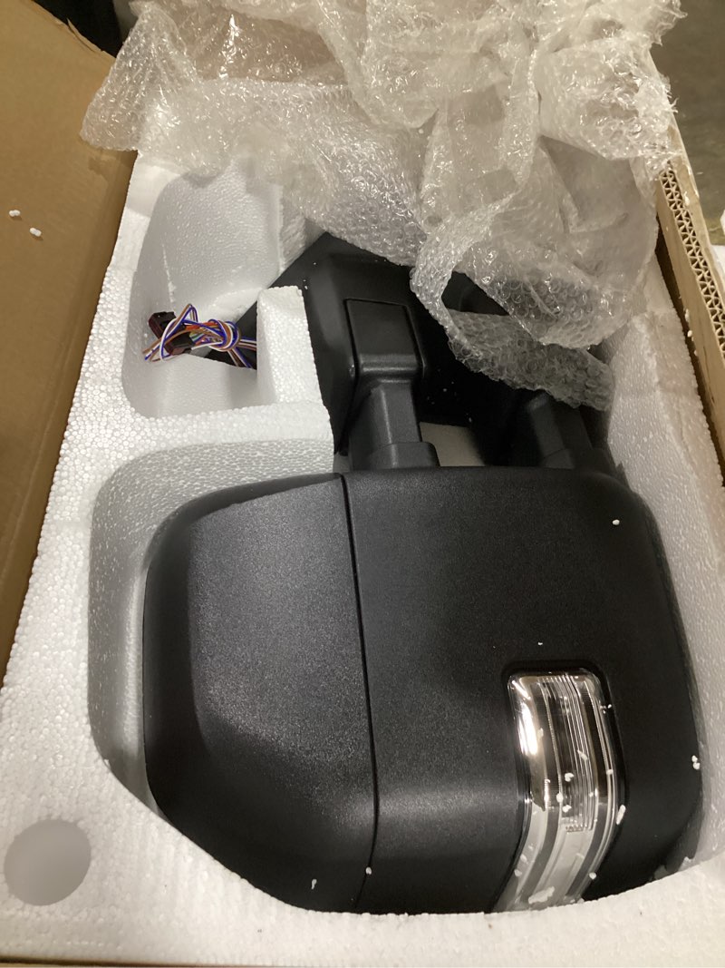 Condition photo showing Good Condition for wllw towing mirrors for ford f250 f350 f450 f-550 super duty 2017 2018 2019 2020 with power, heated, temperature sensor, turn signal light, spot auxiliary lamp pickup truck 2017-2020 black housing