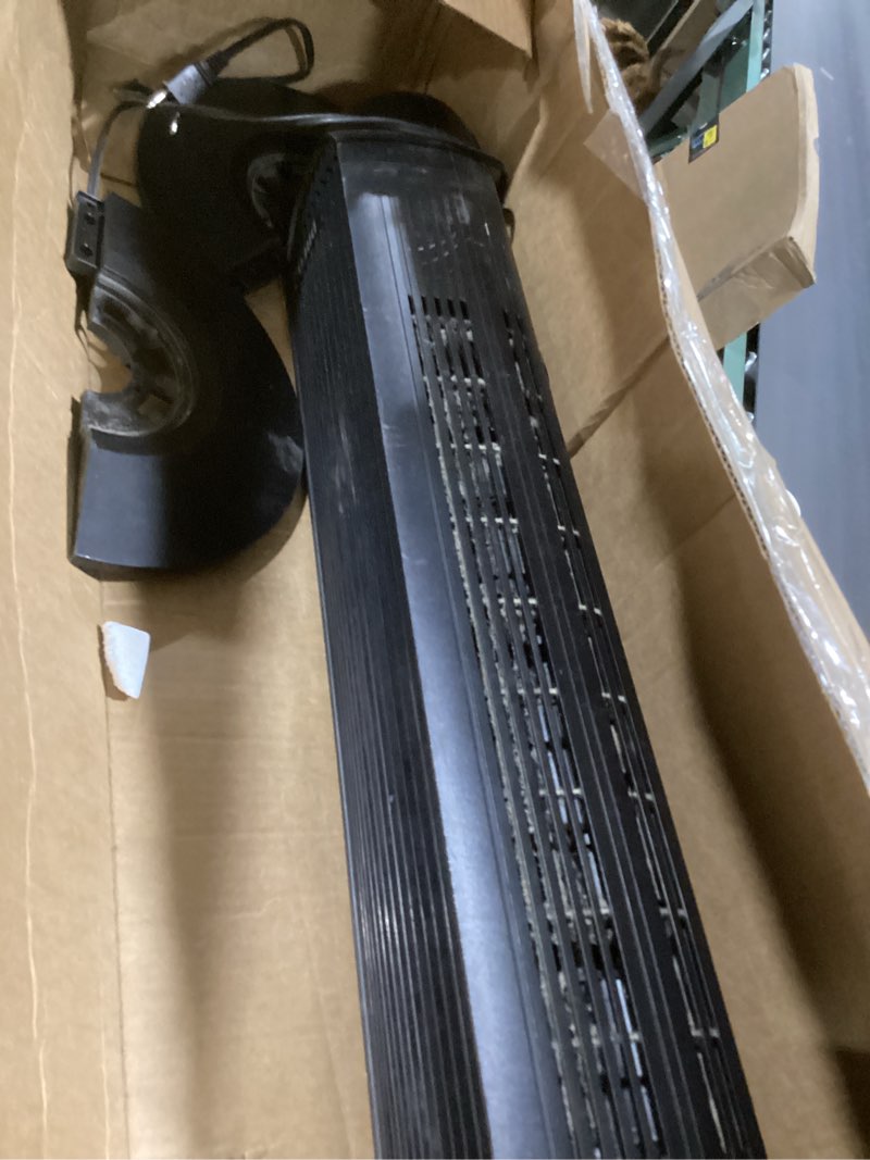 Condition photo showing As Is for Dreo Tower Fan for Bedroom, 2026 Upgraded DC Motor, 28ft/s High Velocity, 20dB Ultra Quiet Standing Fan, 8 Speeds 4 Modes, 90° Oscillating Bladeless Fan for Indoors, Floor Fans with Remote, Black
