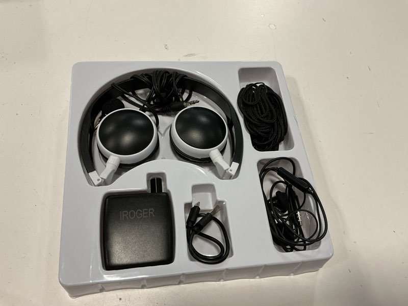 Condition photo showing New/Like New for hearing amplifier rechargeable hearing device with headphone personal sound amplifier psap for ears,seniors,directional microphone black