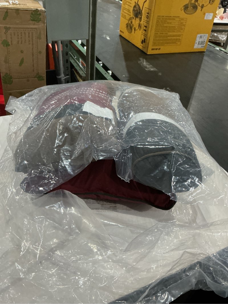 Condition photo showing As Is for (incomplete )chezmoi collection vienna  embroidered floral comforter set (full, burgundy taupe brown)