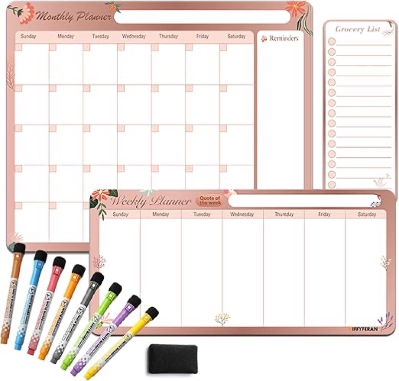 NIFFYFERAN Magnetic Monthly Planner for Fridge