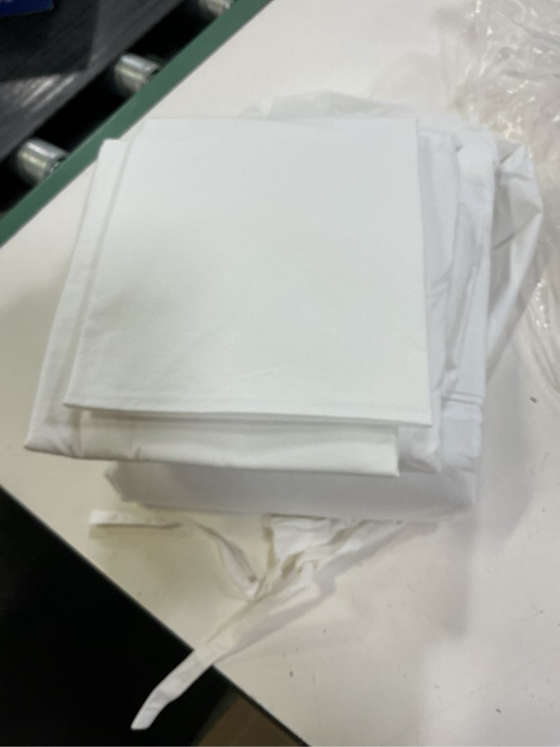 Condition photo showing Good Condition for organic brushed cotton sheet set, queen, white