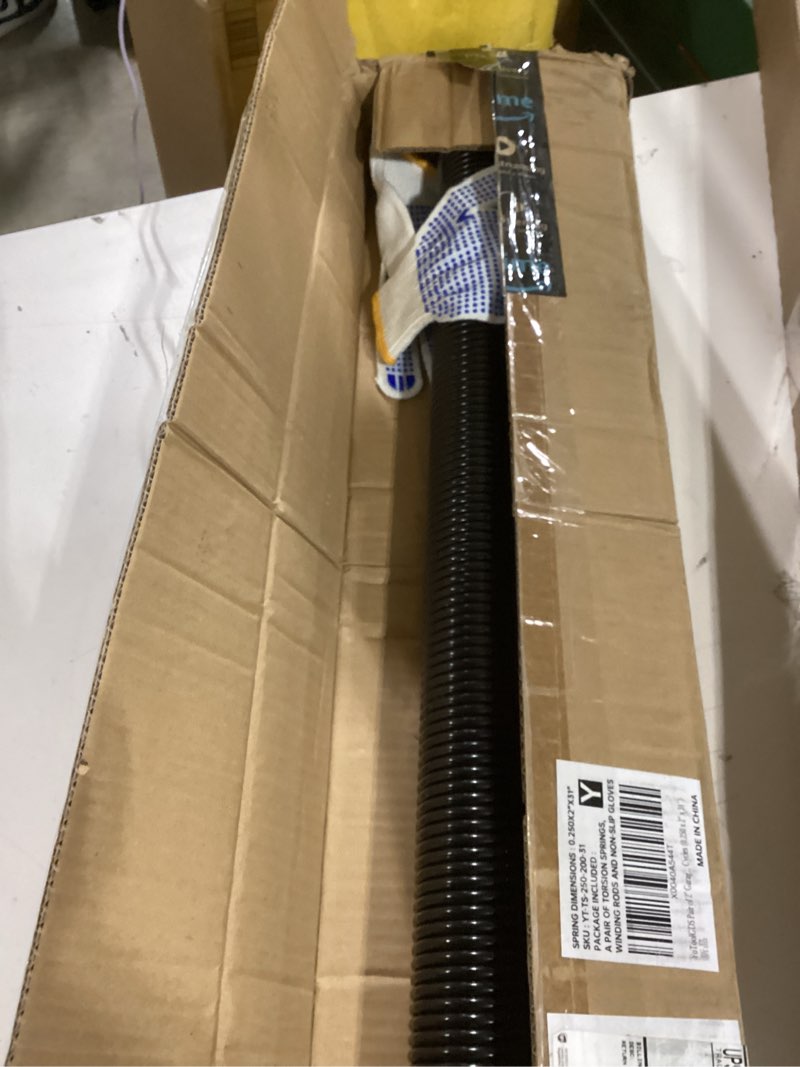 Condition photo showing Good Condition for Pair of 2" Garage Door Torsion Springs Set with Non-Slip Winding Bars & Gloves, High Precision Electrophoresis Oil-Free Black Coated for Replacement, MIN 16,000 Cycles (0.250 x 2" x 31'') 0.250X2"X31"