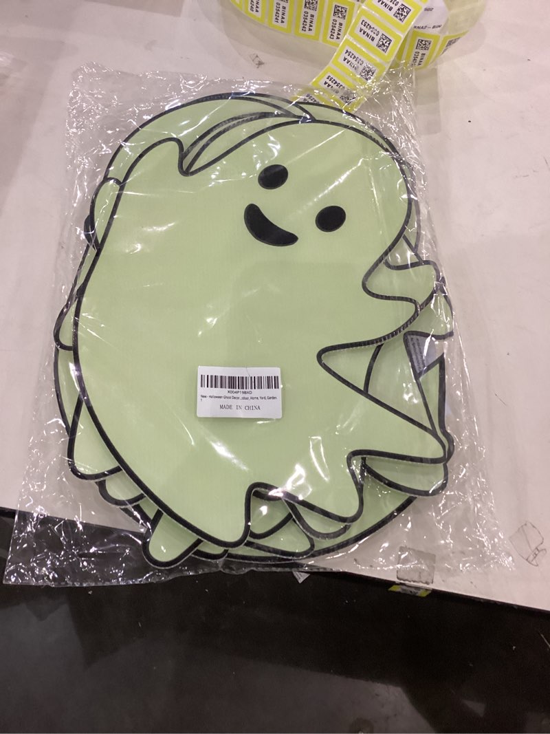 Condition photo showing New/Like New for 6Pcs Halloween Ghost Yard Stakes Glow in The Dark, 17"x12" Large Light Up Scary Ghost Decorations for Outdoor Lawn, Porch, Cemetery and Indoor Haunted House Displays, Waterproof and Easy Setup 16.5"x12" HALLOWEEN GHOST