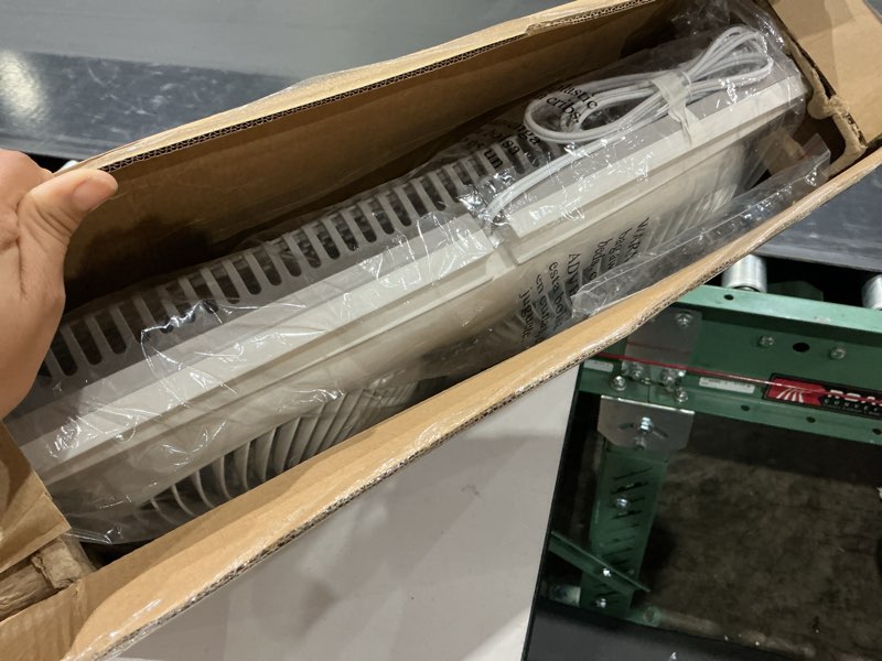 Condition photo showing Good Condition for bionaire window fan with reversible airflow blades – 3-speed settings, programmable thermostat, led display, remote control, fits 24–36" windows, no assembly required white 2 blades electronic control with lcd screen window fan