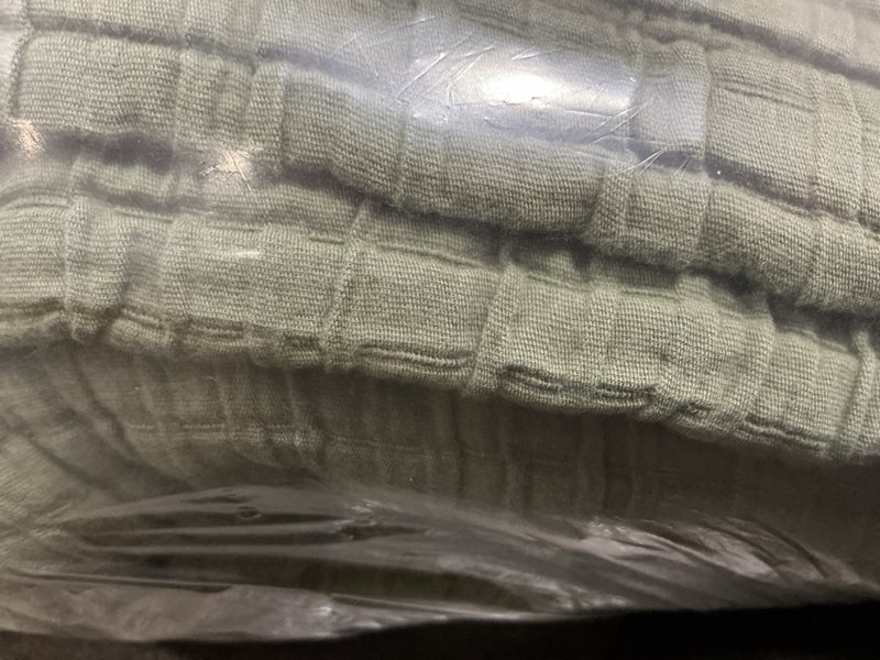 Condition photo showing Good Condition for organic ribbed cotton coverlet, full/queen, olive