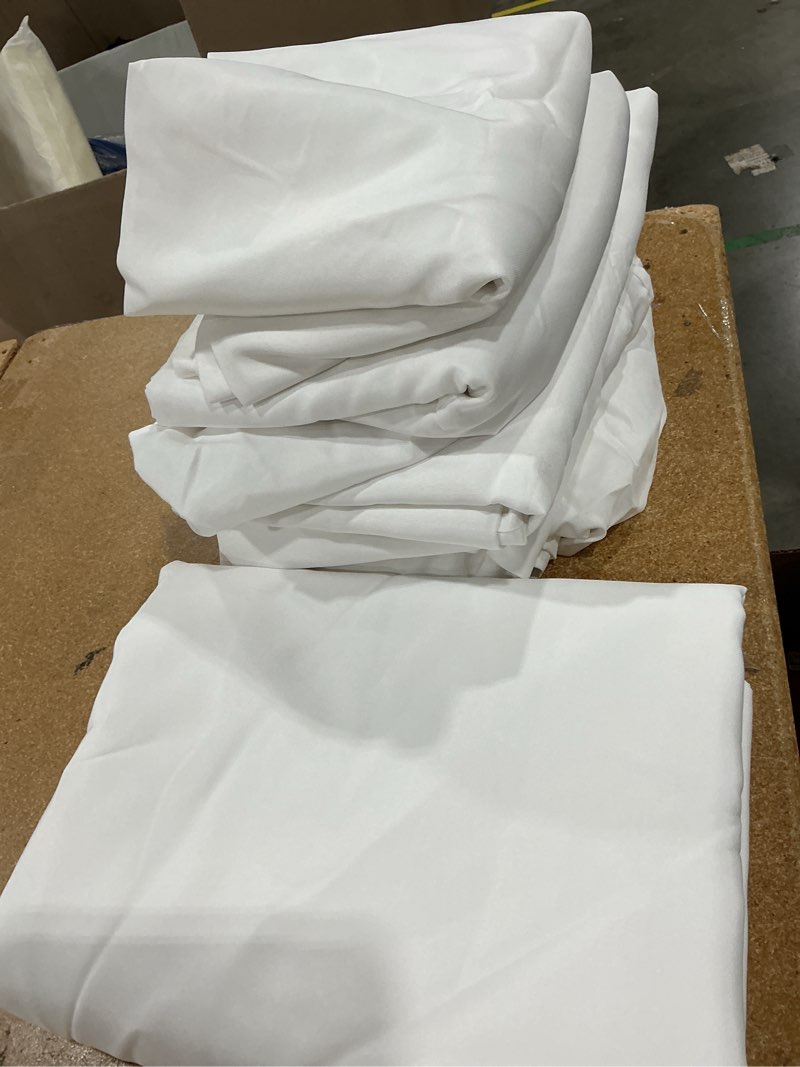 Condition photo showing Good Condition for brillmax 6 pack white tablecloths 90 x 132 inch for 6ft rectangle tables - 150 gsm polyester fabric, floor length drop, water, stain & wrinkle resistant cloth cover for wedding reception banquet white 90x132 in, 6 pack