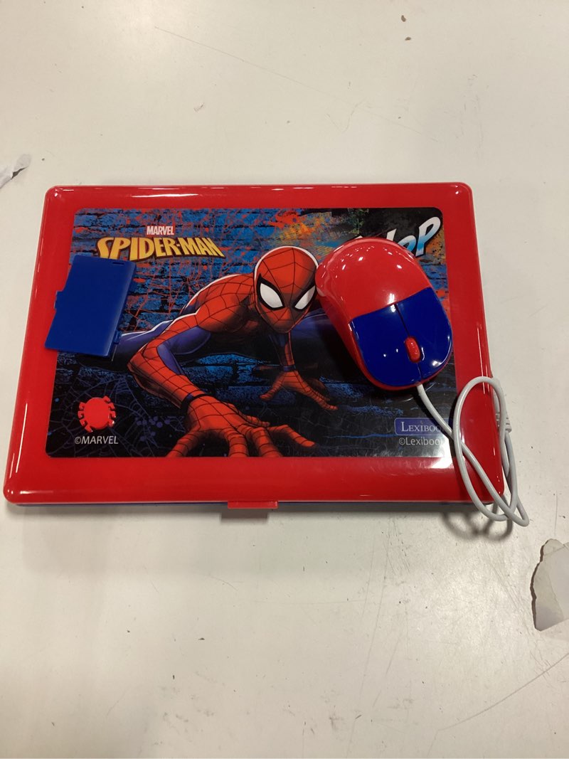Condition photo showing As Is for lexibook spider-man - educational and bilingual laptop spanish/english - toy for child kid (boys & girls) 124 activities, learn play games and music with spiderman - red/blue jc598spi2