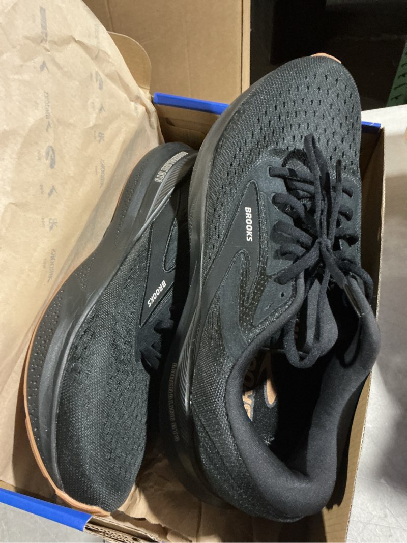 Condition photo showing As Is for brooks men’s adrenaline gts 24 supportive running shoe 10.5 black/biscuit