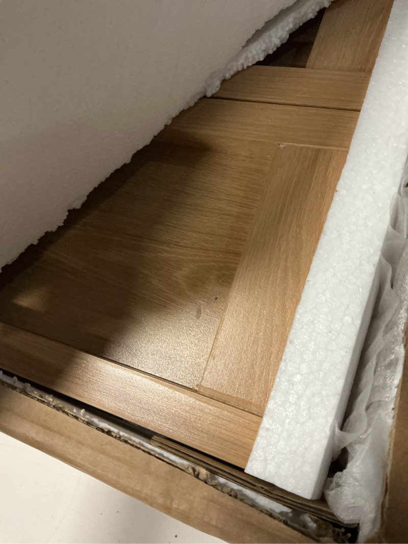 Condition photo showing Good Condition for vanirror fluted bathroom wall cabinet over toilet, 15mm thick moisture-resistant wood hanging storage with push-to-open doors, japandi floating medicine cabinet for half bath & kitchen, natural oak natural oak 22