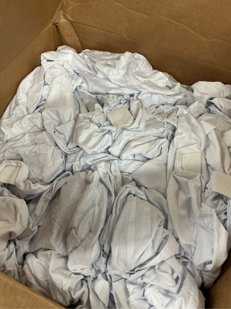 Condition photo showing As Is for Stretch Spandex Chair Covers - White 150 PCS, Folding Kitchen Chairs Cover, Universal Washable Slipcovers Protector, Removable Chair Seat Covers, for Wedding Party Dining Room Banquet Event White- Folding Chair Covers 150PCS