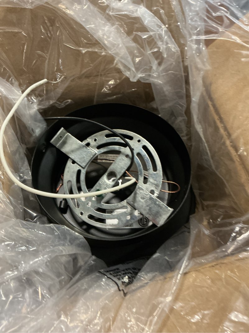 Condition photo showing As Is for kichler eloisa 10-in matte black indoor 1 -light semi-flush mount light with seeded glass
