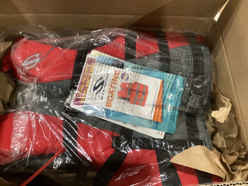 Condition photo showing New/Like New for stearns adult watersport classic series life vest, uscg approved life jacket for adults, great for boating, fishing, tubing, & other water sports, standard & oversized options