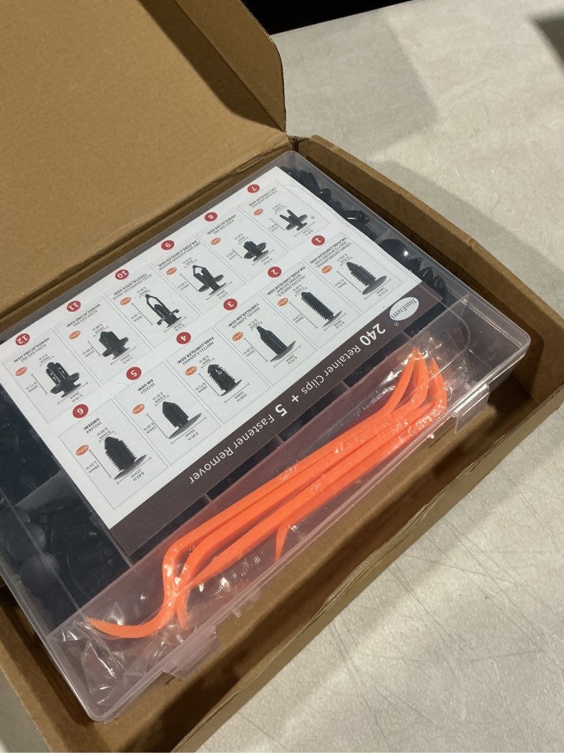 Condition photo showing Good Condition for 240PCS Car Bumper Retainer Clips Kit - Auto Plastic Rivets & Push Fasteners Set, Most Popular Sizes for Door Trim, Panel, Fender - Compatible with GM, Ford, Toyota, Honda, Chrysler