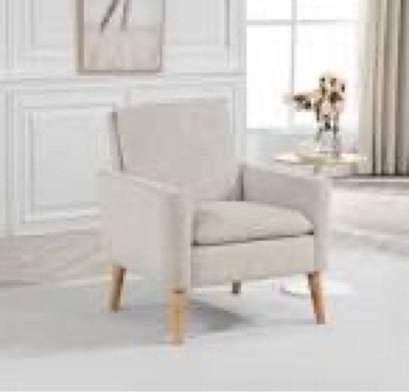 mainstays round arm accent chair, ivory linen