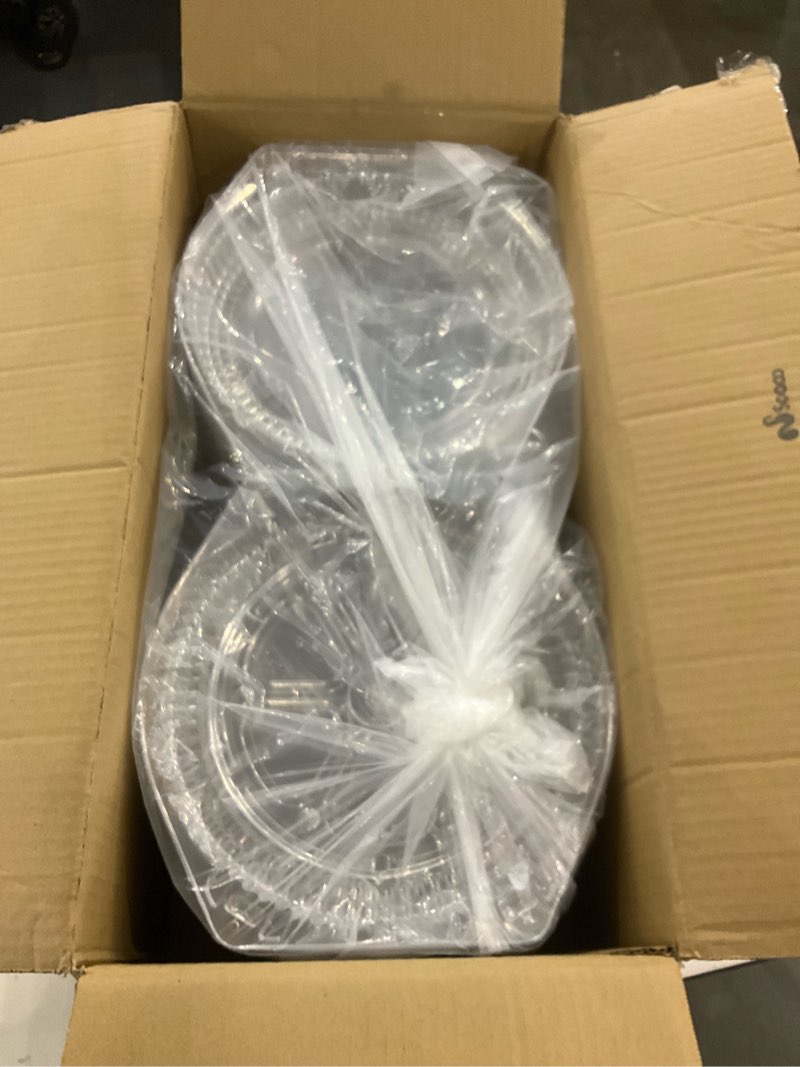 Condition photo showing Good Condition for Soaoo 100 Pcs 9'' Plastic Disposable Pie Containers with Hinged Locking Lids Clear Flan Containers with Lids Round Pie Keeper Dessert Containers for Takeout Boxes Food Cake Doughnut Flan Storage
