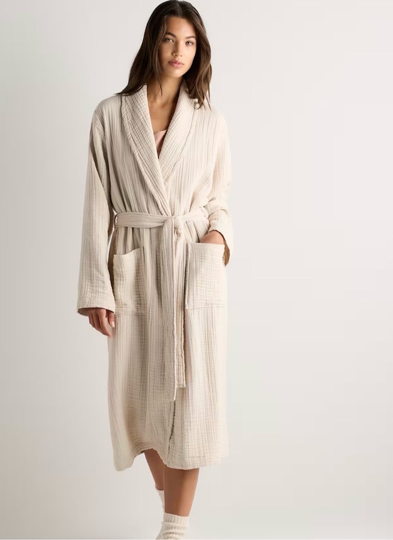Condition photo showing Good Condition for soft layered turkish cotton robe, s, birch