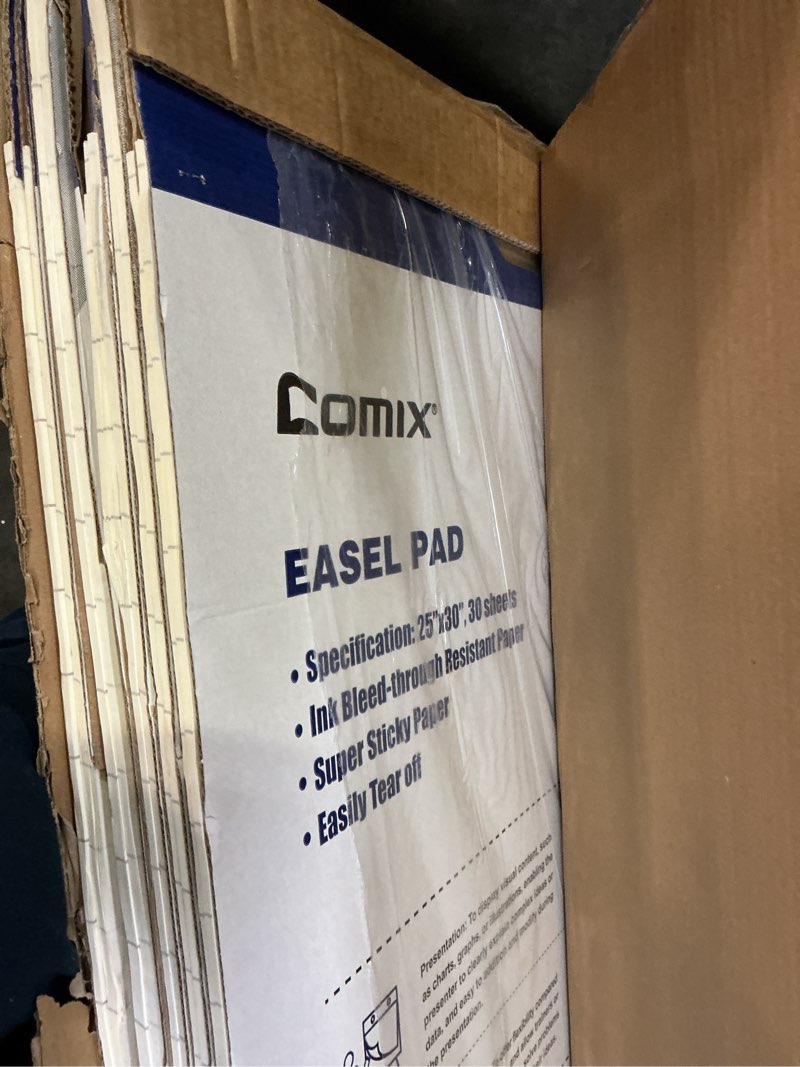 Condition photo showing As Is for comix lined sticky easel pad, 25 x 30 inches flip chart paper for teachers, large self stick easel paper, 30 sheets/pad, 10 pads/pack