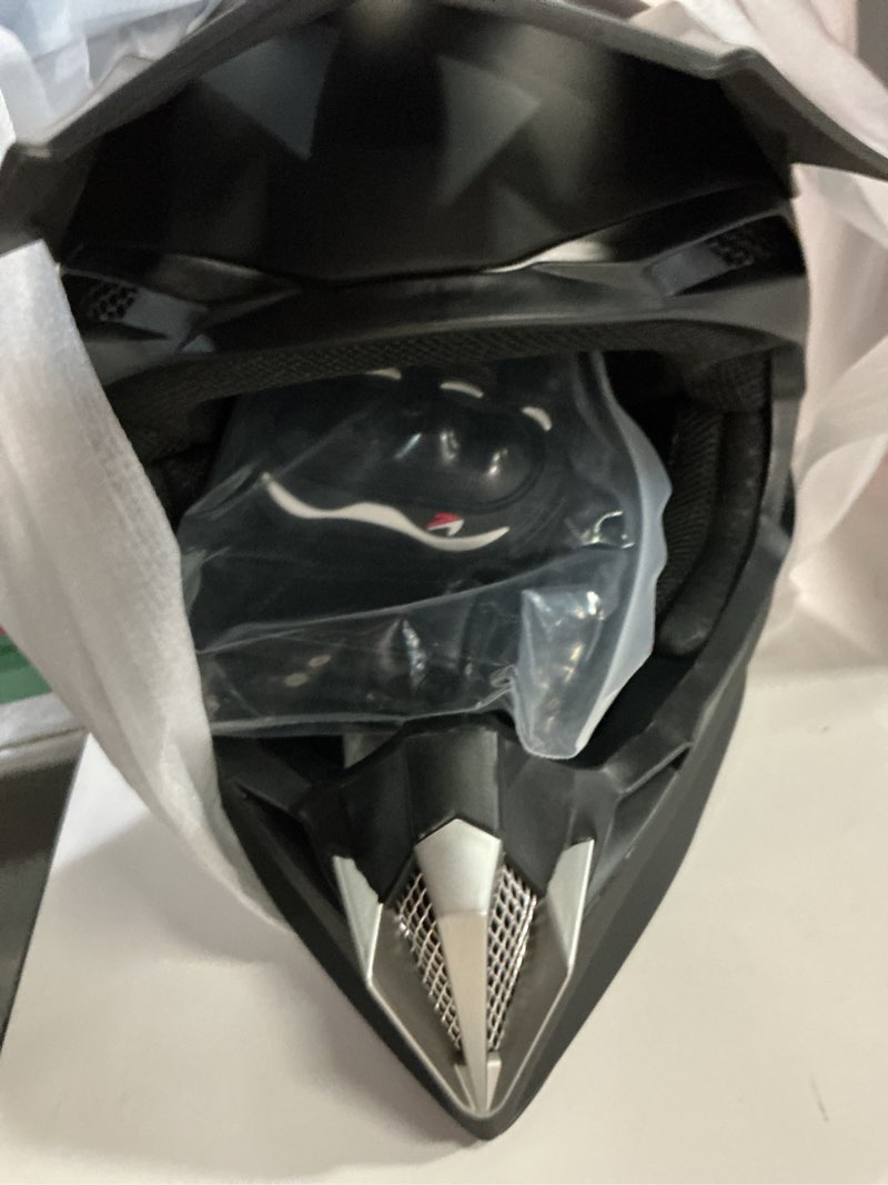 Condition photo showing Good Condition for Adult Motocross Dirt Bike Helmet with Goggle, Gloves & Mask - DOT/FMVSS-218 Off-Road Motorcycle & ATV Helmet with Adjustable Sun Visor Matte Black-188 Large